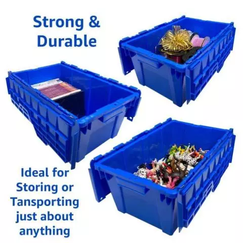 Handheld Attached Lid Container 21.9 X 15.3 X 17.2 Gray