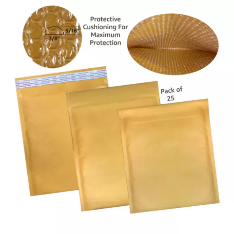 Brown Kraft Bubble Mailers- 8,5 X 11 In- Set Di 200 //Buste Di