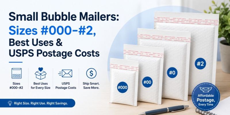 Small Bubble Mailers: Sizes #000–#2, Best Uses & USPS Postage Costs