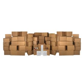 UOFFICE  Basic Moving Boxes Kit #7 contains 88 packing boxes and packing supplies.
