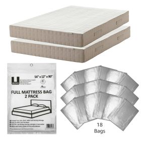 Full mattress bag pack of 18 bags to cover mattress and box spring UOFFICE covers.