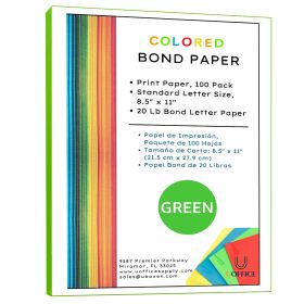 Green Colored Bond Print Paper 100 pack |Starboxes
