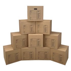 UOFFICE premium boxes with a stamp to write inventory and room destination on moving and storage boxes