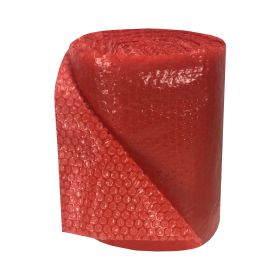 A bubble red roll is used to protect delicate items.|StarBoxes roll.