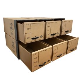 Quick Stack File Boxes have a reinforced steel frame that permits easy stacking |Starboxes
