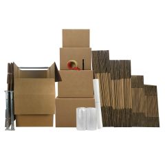 UOFFICE Wardrobe Moving Boxes Kit #6 contains 58 Boxes, 3 Wardrobe Boxes, Supplies