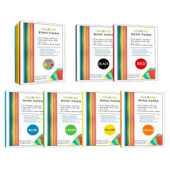  Colored Bond Paper Bundle 8.5" x 11", 20lbs, 100 Pages, Multicolor 500 Pages |Starboxes 
