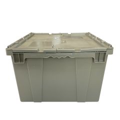 Handheld Attached Lid Container 21" x 15" x 17" Gray