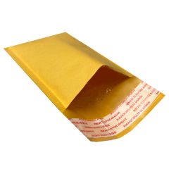 UOFFICE Golden kraft bubble mailers with finned edges and self seal flap