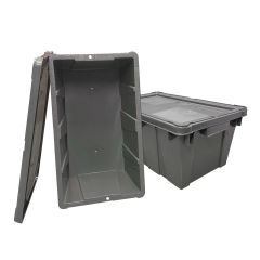 Plastic crate to store and ship products.