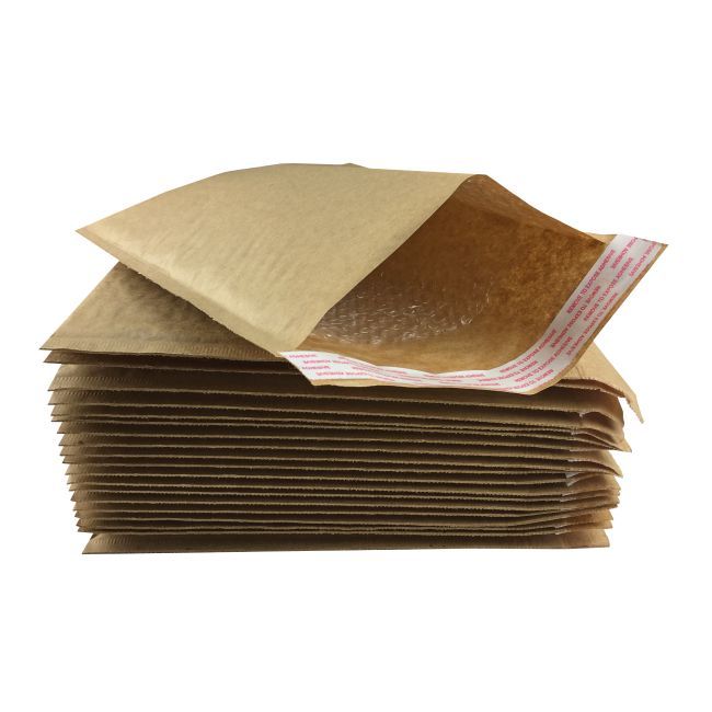 #0 Kraft Padded Mailers – 6.5” x 9” Bubble Shipping Envelopes, 250 Bulk Count