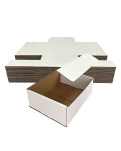 Cardboard Shipping Boxes, Mailer Boxes,  50 Pack, White, 6" x 4" x 3"