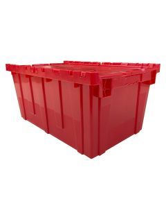 Storage Packing Plastic Crates, 27" x 17" x 12"-1-Pack-Red