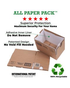 All Paper Pack 10"x 6"x 4" Shipping Boxes 50 Pack — No Void Fill Needed 