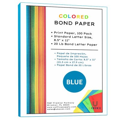 Blue bond paper sheets pack of 100 UOFFICE