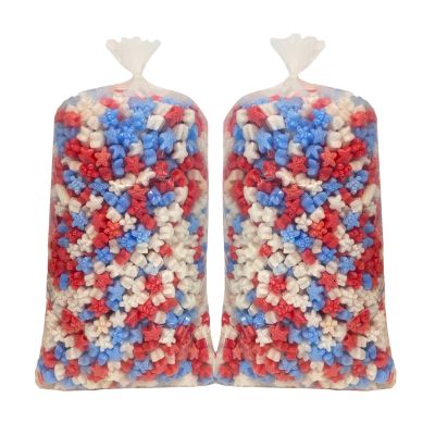 UOFFICE Red White And Blue Star-Shaped Packing Peanuts 3 Cu. Ft. 2-Pack
