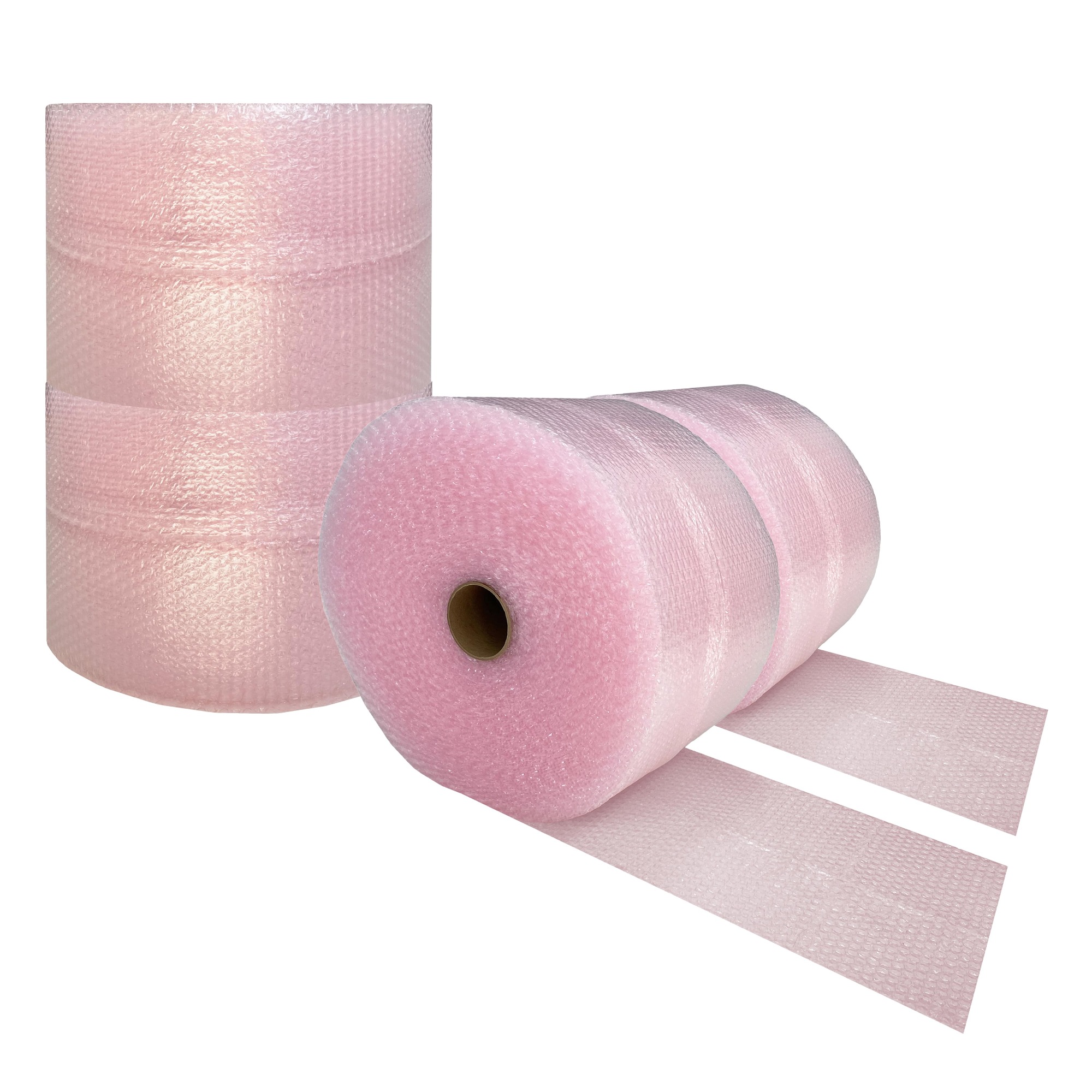 Uoffice 4 Pink Anti-Static Bubble Rolls 175'x12 inch - Small Bubbles 3/16 inch Wrap 700' Total